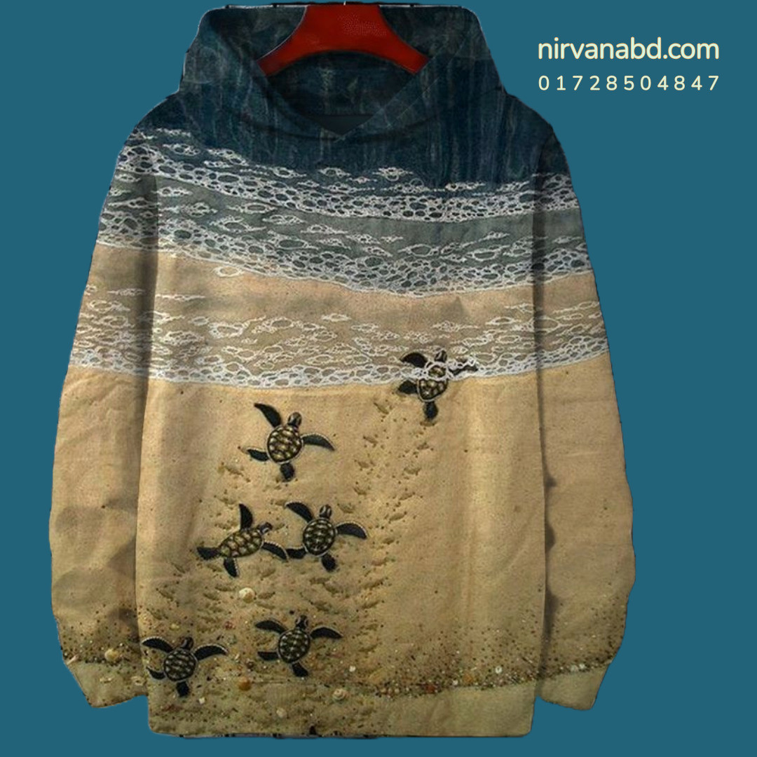 Beach Fiber Art Cozy Hoodie